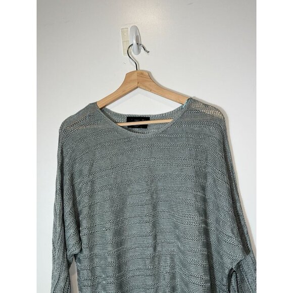 NWT Tahari Womens Mint Green 100% Linen Knit Sweater Top Size Large - Picture 2 of 8